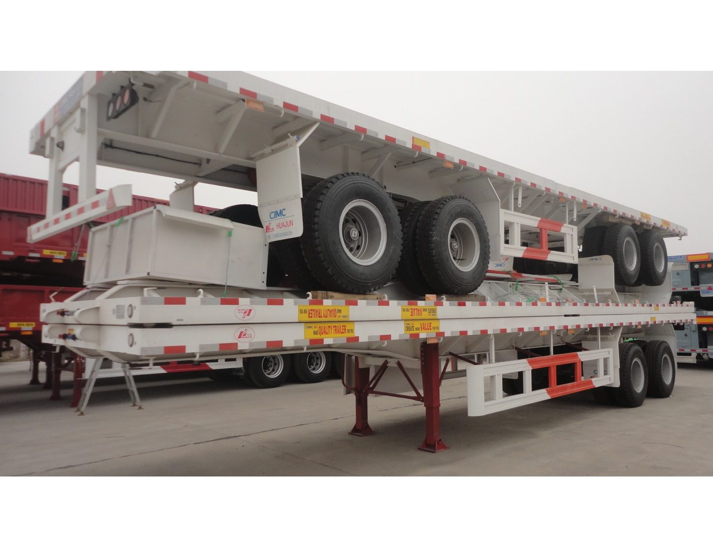 New 40FT Trailer with Locks 40T Tonage Container Flat Bed Semi Trailer for sale