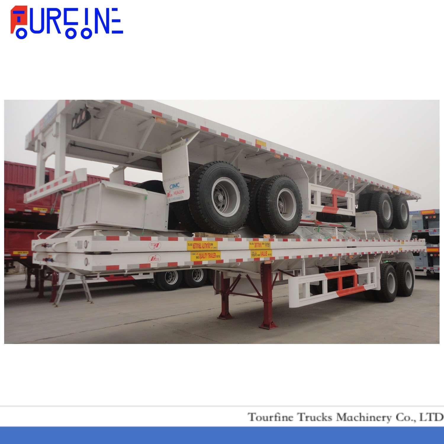 New 40ft trailer with locks 40 T Tonage Container flat bed Semi Trailer for sale