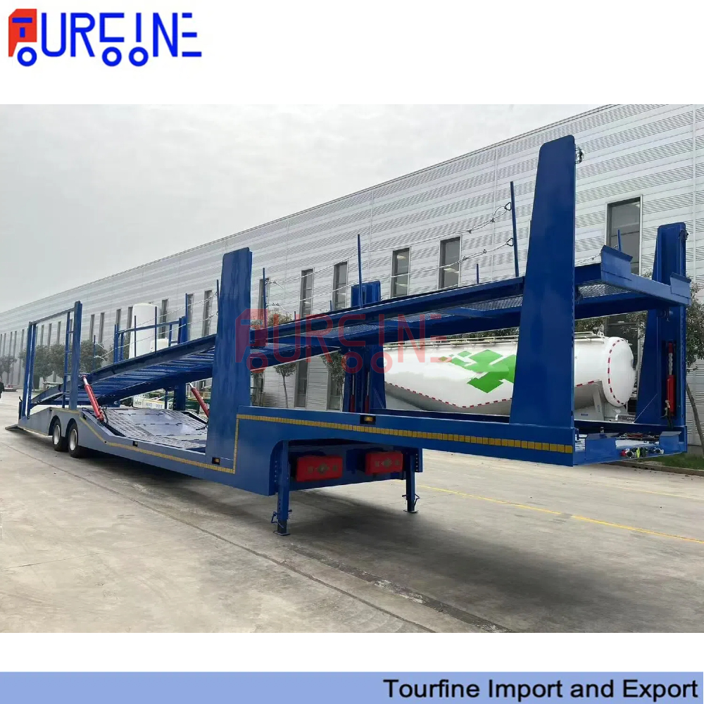 2 Axles 8 Cars Car Carrier Truck Trailer for Sale